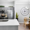 kitchen counter with white walls