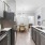 ample counterspace in kitchen next to dining area