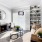 living room with built-in bookshelves